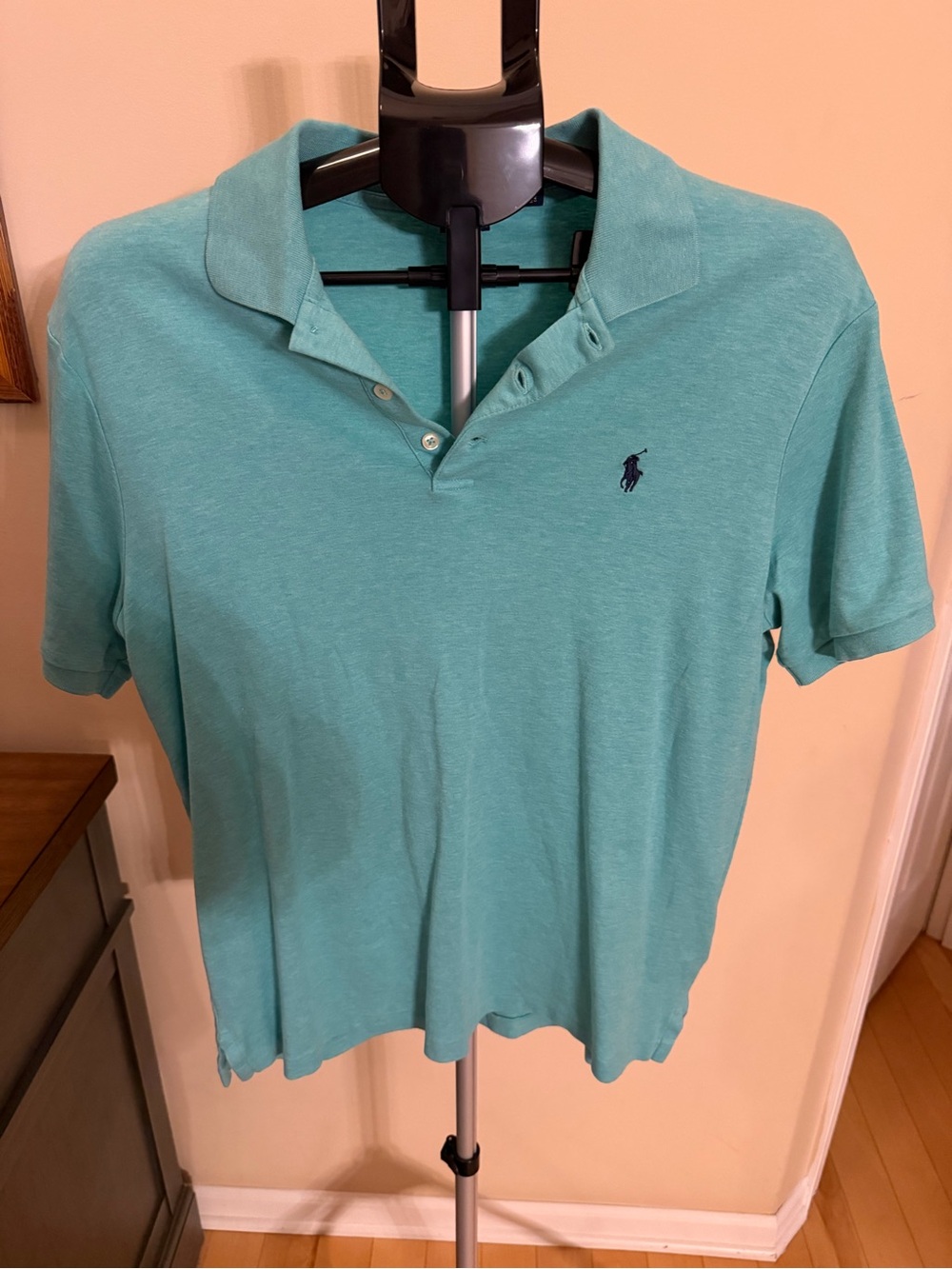 Polo Ralph Lauren Classic Fit Polo Shirt Mens M Aqua Blue Pony Golf Cotton - Picture 2 of 7